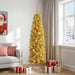 Pom de Crăciun artificial subțire cu globuri 180 cm 300 LED-uri - WALTI WALTI