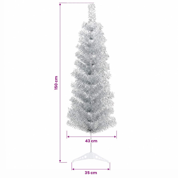 Brad de Crăciun artificial îngust cu globuri 150 cm 150 LED-uri - WALTI WALTI
