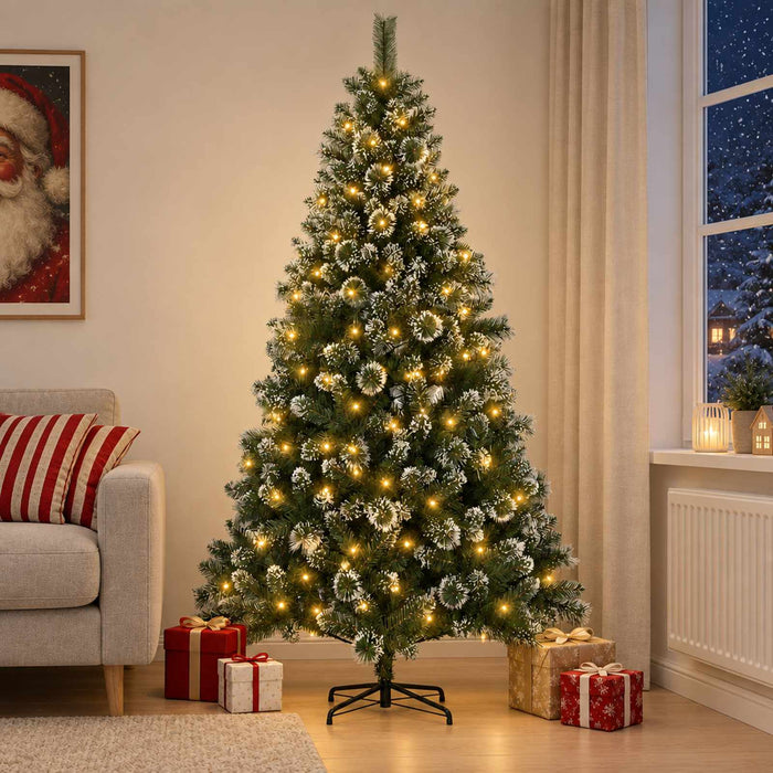 Brad de Crăciun artificial 210 cm 300 LED-uri Alb cald WALTI