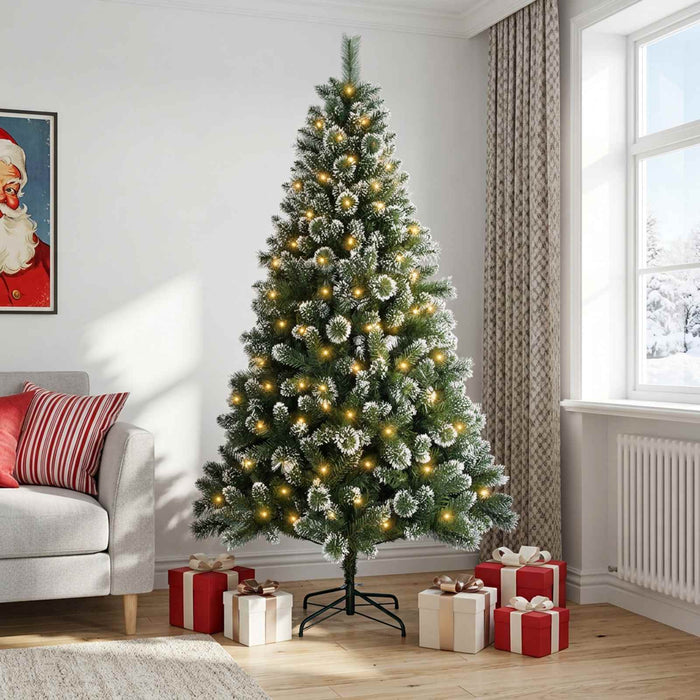 Brad de Crăciun artificial 210 cm 300 LED-uri Alb cald WALTI