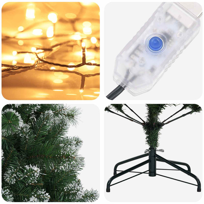 Brad de Crăciun artificial 150 cm 150 LED-uri Alb cald WALTI