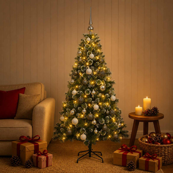 Brad de Crăciun artificial cu glob 120 cm 150 LED-uri Alb cald - WALTI WALTI