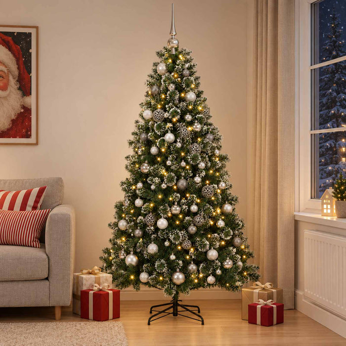 Brad de Crăciun artificial cu glob 180 cm 300 LED-uri Alb cald - WALTI WALTI
