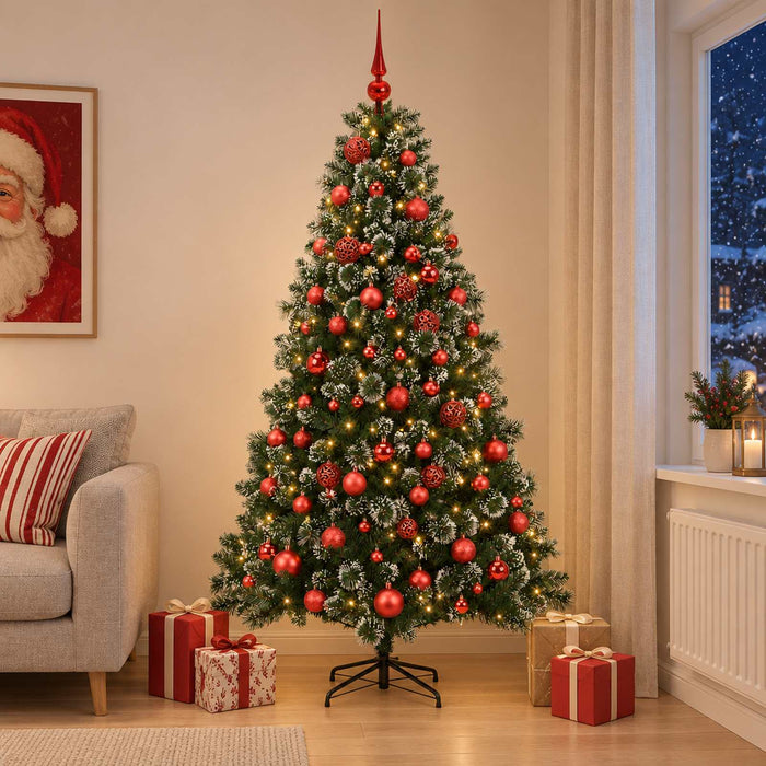 Brad de Crăciun artificial cu glob 210 cm 300 LED-uri Alb cald - WALTI WALTI