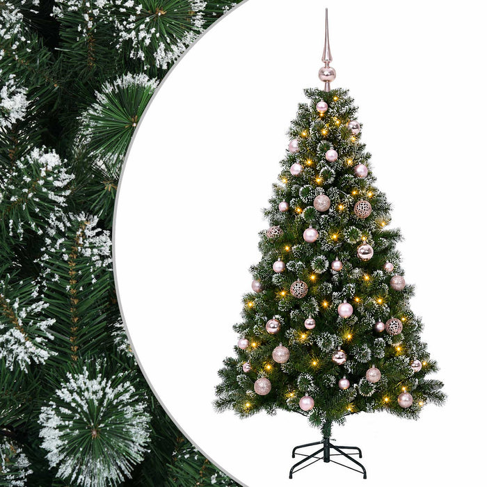 Brad de Crăciun artificial cu globuri 150 cm 150 LED-uri WALTI