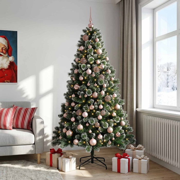 Brad de Crăciun artificial cu globuri 180 cm 300 LED-uri WALTI
