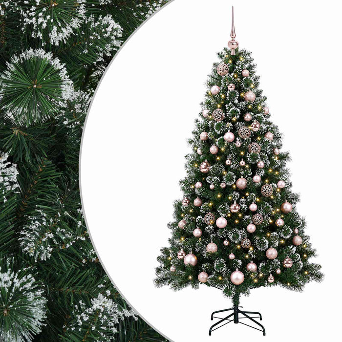 Brad de Crăciun artificial cu globuri 180 cm 300 LED-uri WALTI