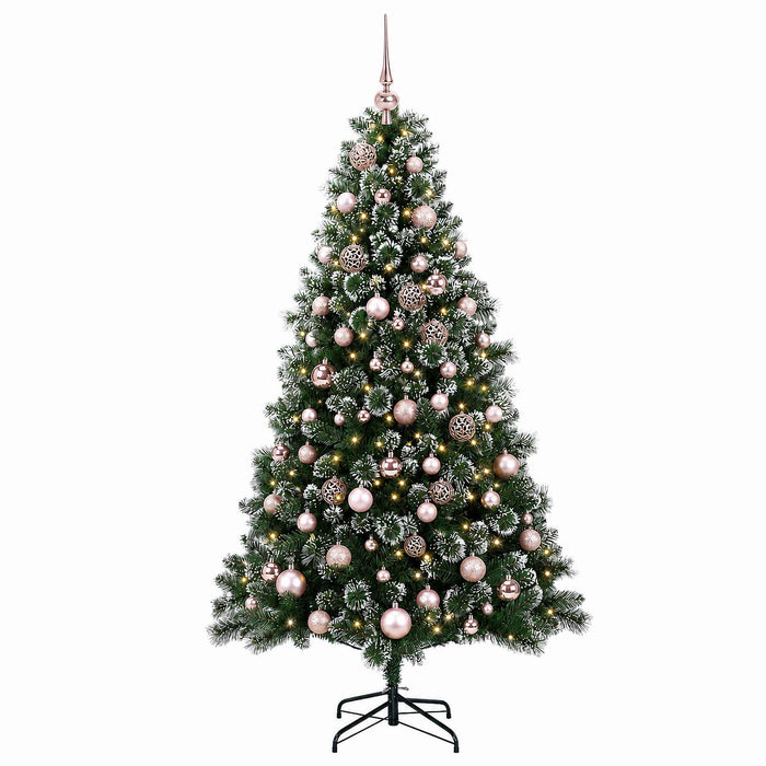 Brad de Crăciun artificial cu globuri 180 cm 300 LED-uri WALTI