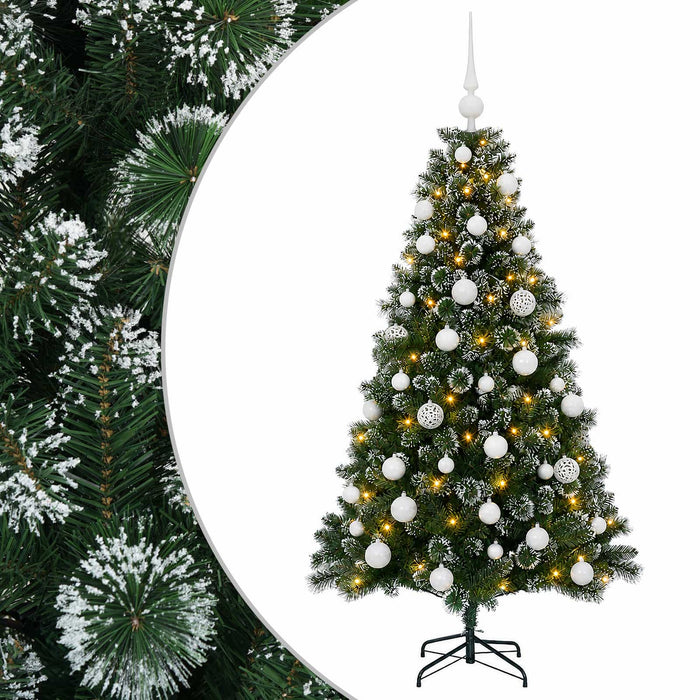 Brad de Crăciun artificial cu globuri 120 cm 150 LED-uri WALTI