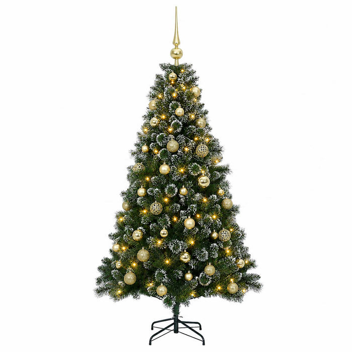 Brad de Crăciun artificial cu globuri 150 cm 150 LED-uri WALTI