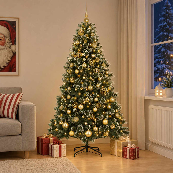 Brad de Crăciun artificial cu glob 240 cm 300 LED-uri Alb cald - WALTI WALTI