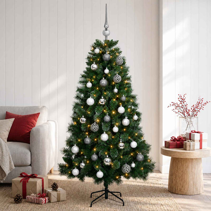 Brad de Crăciun artificial cu globuri 150 cm 150 LED-uri - WALTI WALTI