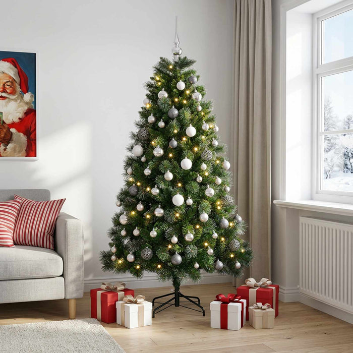Brad de Crăciun artificial cu globuri 210 cm 300 LED-uri - WALTI WALTI