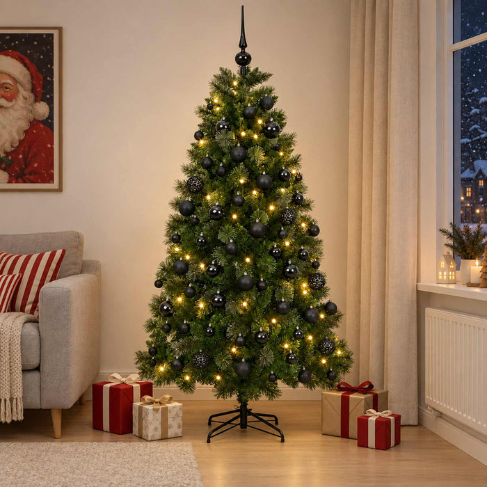 Brad de Crăciun artificial cu globuri 240 cm 300 LED-uri - WALTI WALTI