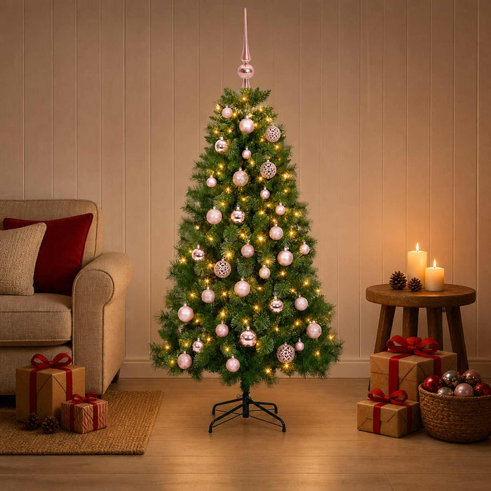 Brad de Crăciun artificial cu glob 150 cm 150 LED-uri Alb cald - WALTI WALTI