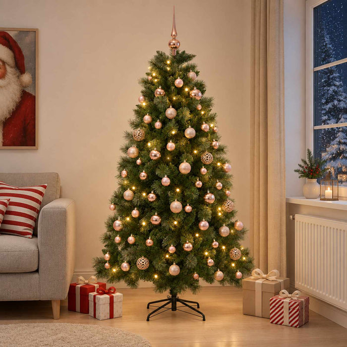 Brad de Crăciun artificial cu globuri 180 cm 300 LED-uri - WALTI WALTI
