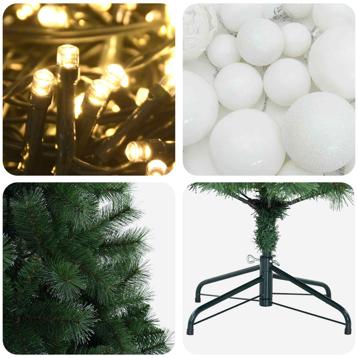 Brad de Crăciun artificial cu globuri 150 cm 150 LED-uri - WALTI WALTI