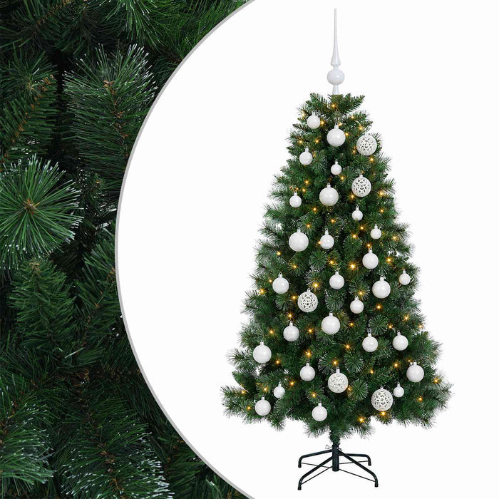 Brad de Crăciun artificial cu globuri 150 cm 150 LED-uri - WALTI WALTI