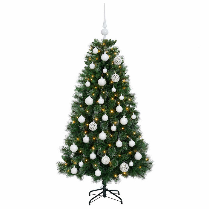 Brad de Crăciun artificial cu globuri 150 cm 150 LED-uri - WALTI WALTI