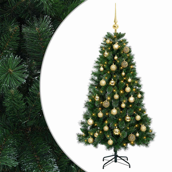 Brad de Crăciun artificial cu globuri 150 cm 150 LED-uri - WALTI WALTI