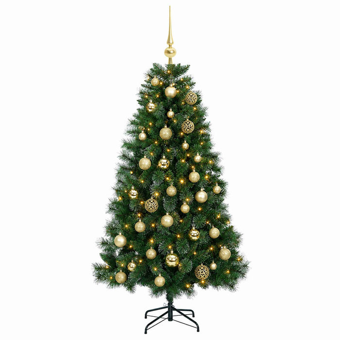 Brad de Crăciun artificial cu globuri 150 cm 150 LED-uri - WALTI WALTI