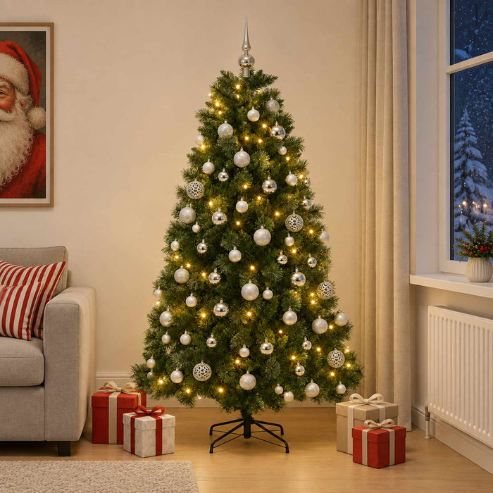 Brad de Crăciun artificial cu globuri 240 cm 300 LED-uri - WALTI WALTI
