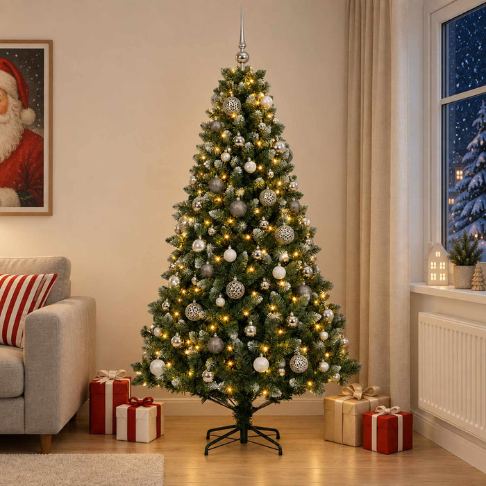 Brad de Crăciun artificial cu globuri 240 cm 300 LED-uri - WALTI WALTI