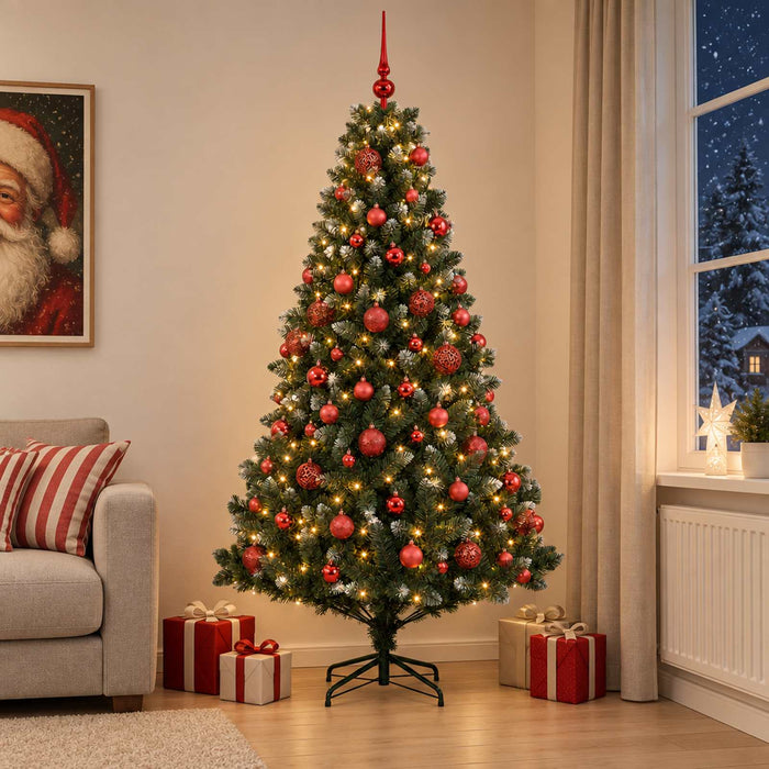 Brad de Crăciun artificial cu globuri 210 cm 300 LED-uri - WALTI WALTI