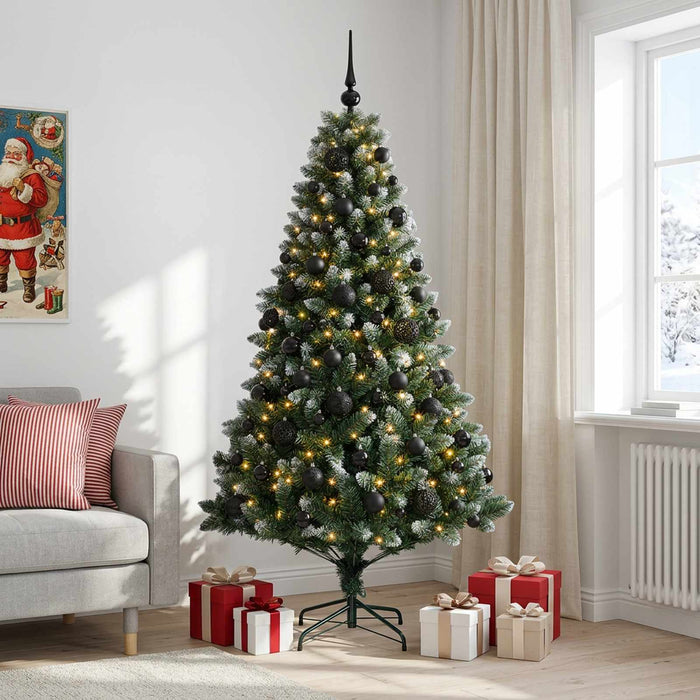 Brad de Crăciun artificial cu globuri 210 cm 300 LED-uri WALTI