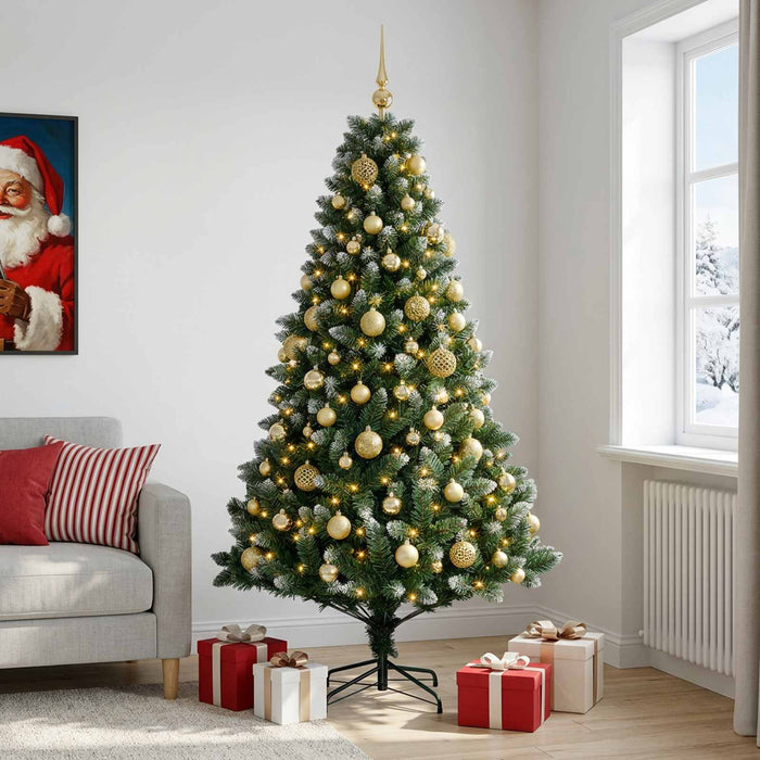 Brad de Crăciun artificial cu globuri 240 cm 300 LED-uri - WALTI WALTI