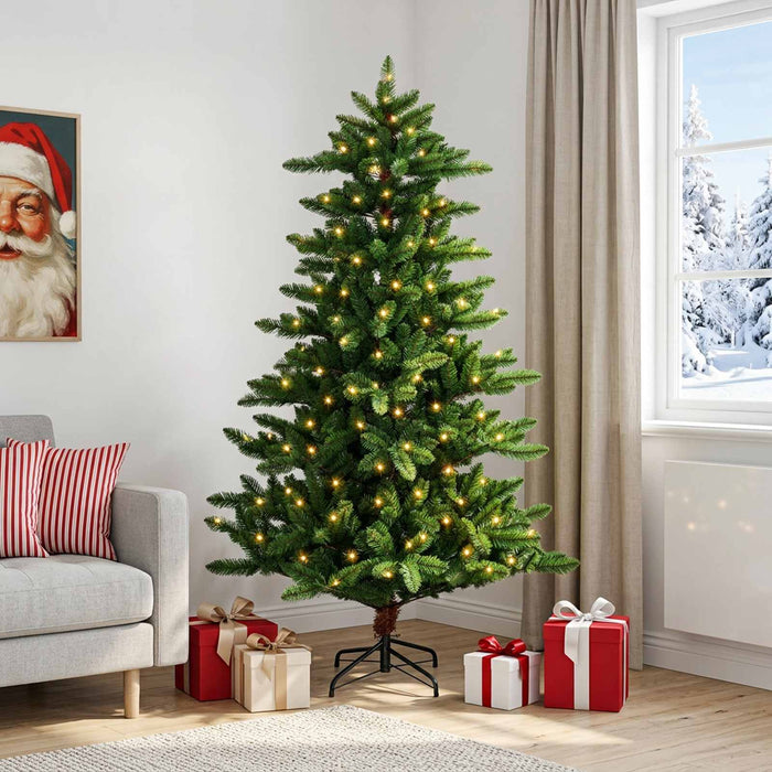 Brad de Crăciun artificial 150 cm 150 LED-uri Alb cald WALTI