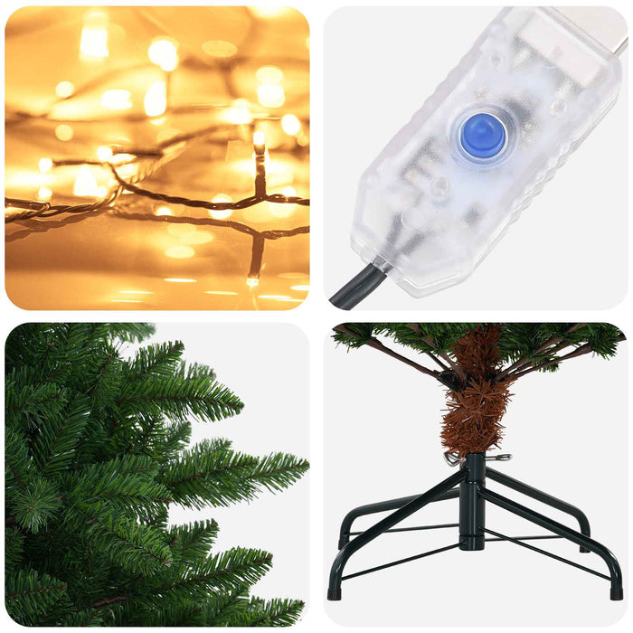 Brad de Crăciun artificial 180 cm 300 LED-uri Alb cald WALTI