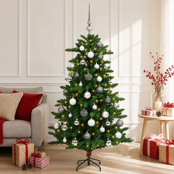 Brad de Crăciun artificial cu globuri 150 cm 150 LED-uri - WALTI WALTI