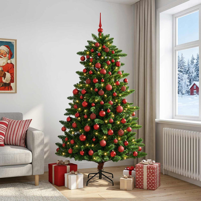 Brad de Crăciun artificial cu globuri 240 cm 300 LED-uri - WALTI WALTI