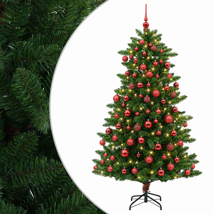 Brad de Crăciun artificial cu globuri 180 cm 300 LED-uri - WALTI WALTI