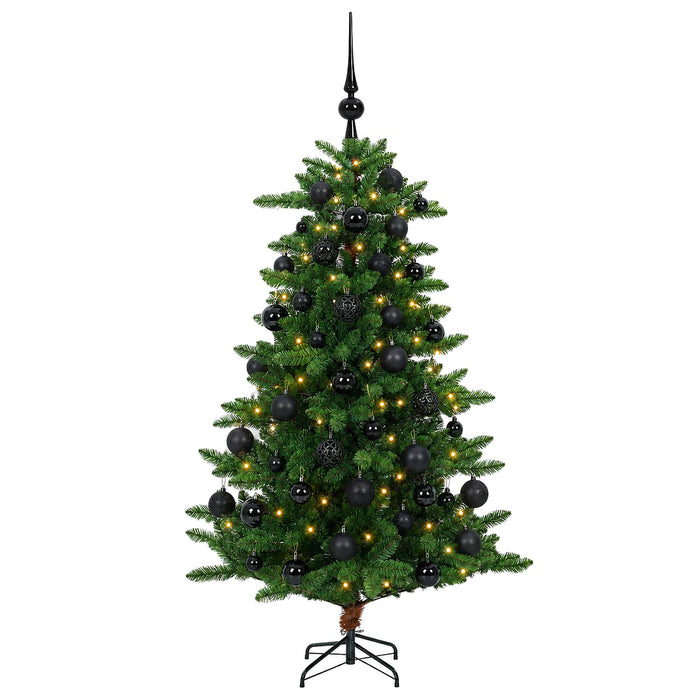 Brad de Crăciun artificial cu globuri 120 cm 150 LED-uri WALTI