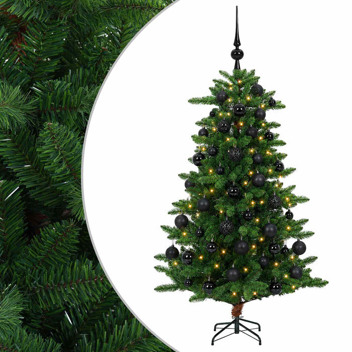 Brad de Crăciun artificial cu globuri 150 cm 150 LED-uri WALTI