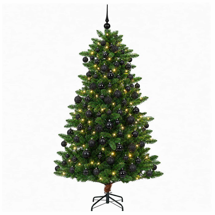 Brad de Crăciun artificial cu globuri 180 cm 300 LED-uri WALTI