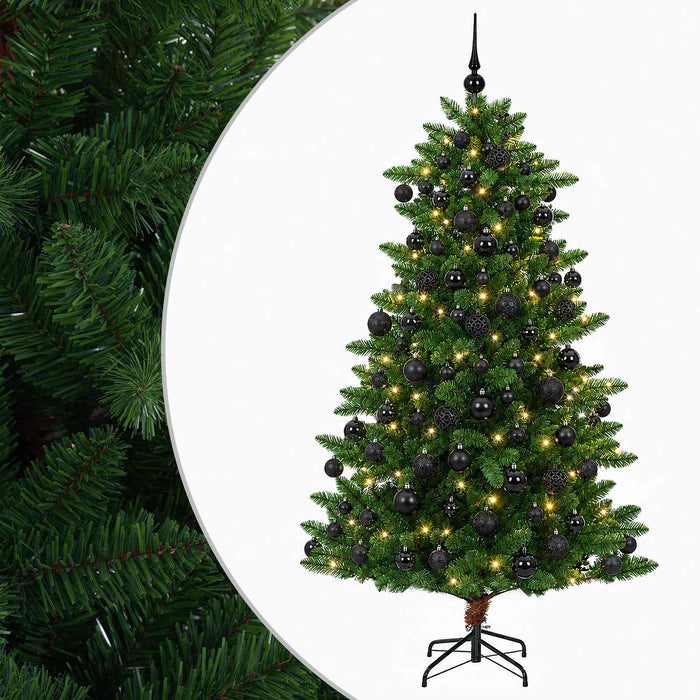 Brad de Crăciun artificial cu globuri 210 cm 300 LED-uri WALTI
