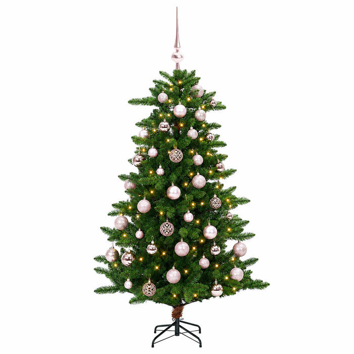 Brad de Crăciun artificial cu globuri 150 cm 150 LED-uri WALTI