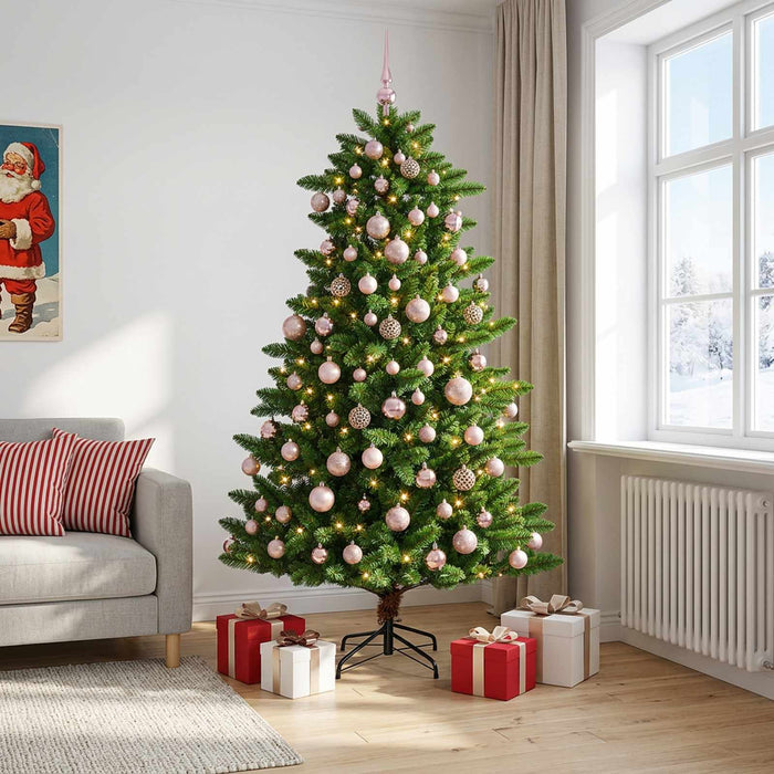 Brad de Crăciun artificial cu globuri 240 cm 300 LED-uri WALTI