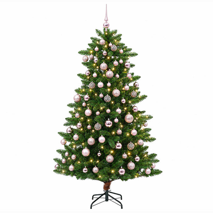 Brad de Crăciun artificial cu globuri 210 cm 300 LED-uri WALTI