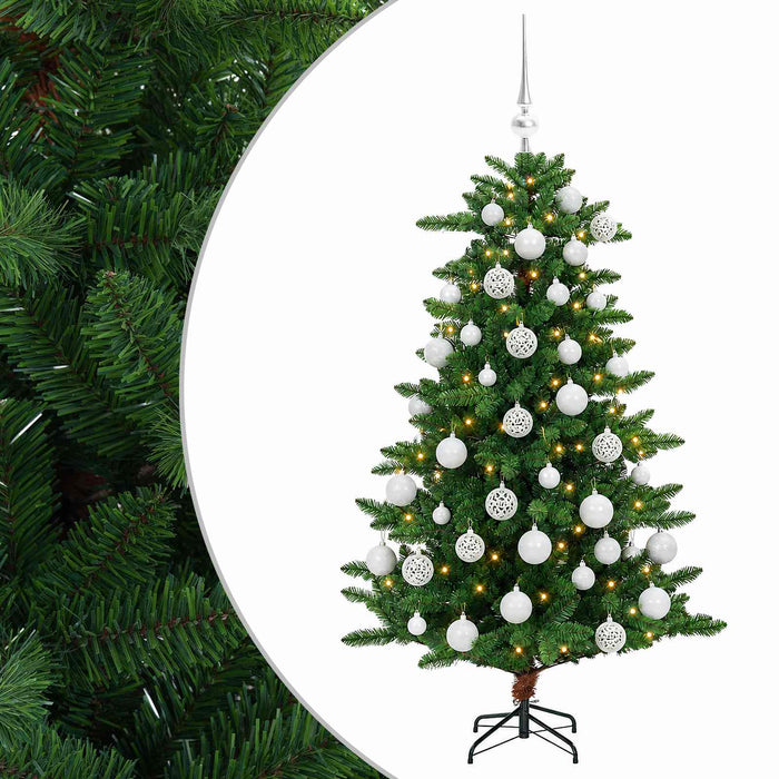 Brad de Crăciun artificial cu globuri 120 cm 150 LED-uri WALTI