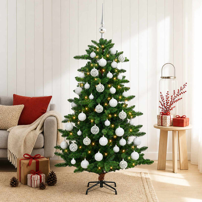 Brad de Crăciun artificial cu globuri 120 cm 150 LED-uri WALTI