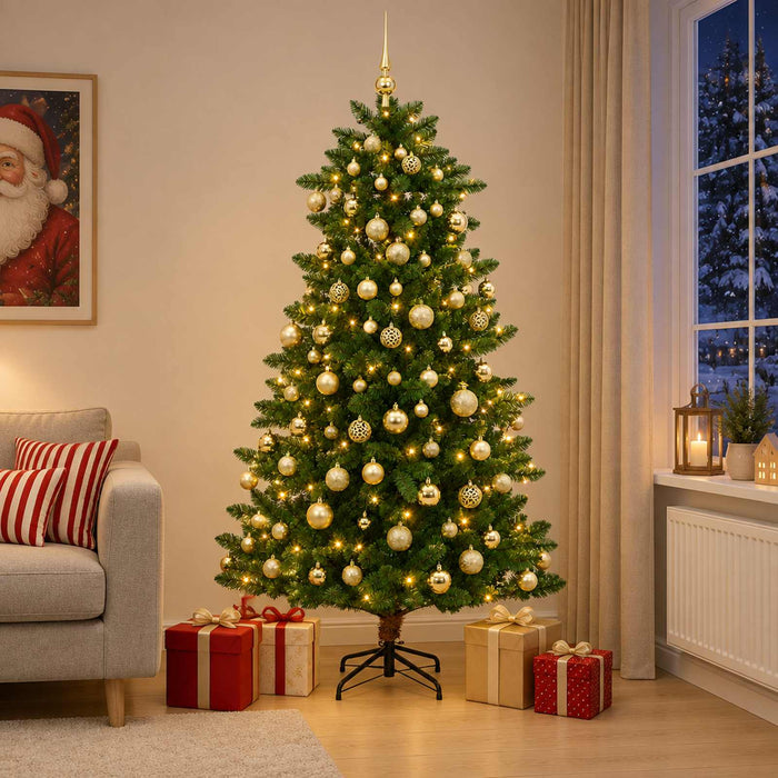 Artificial Christmas Tree with Bauble 180 cm 300 LED-uri - WALTI WALTI