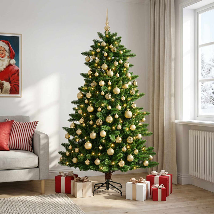 Artificial Christmas Tree with Bauble 210 cm 300 LED-uri - WALTI WALTI
