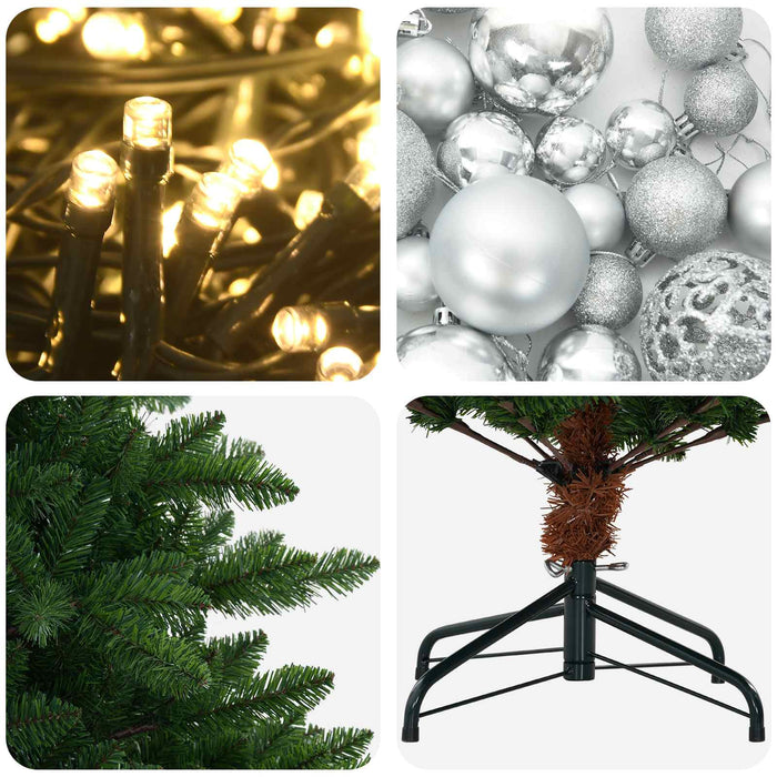 Artificial Christmas Tree with Bauble 120 cm 150 LED-uri WALTI