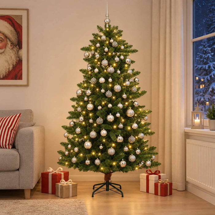 Artificial Christmas Tree with Bauble 210 cm 300 LED-uri - WALTI WALTI
