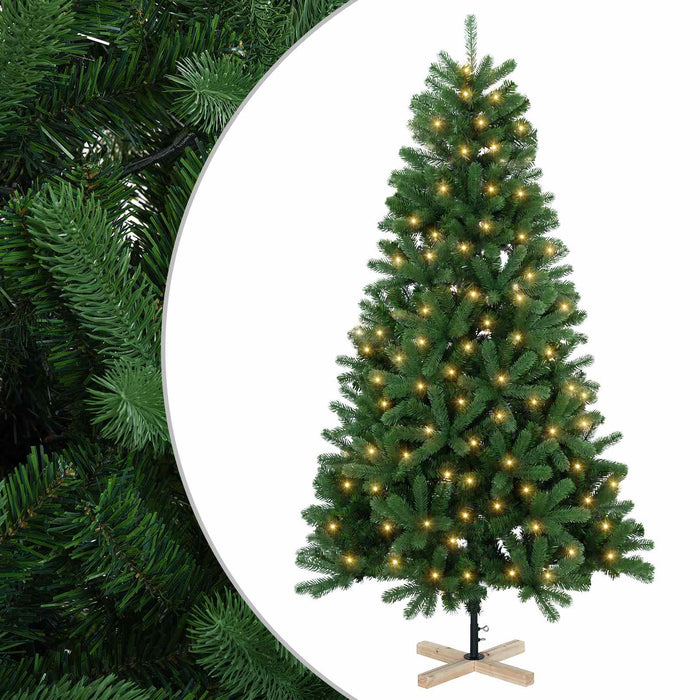 Brad de Crăciun artificial 150 cm 150 LED-uri Alb cald PVC WALTI