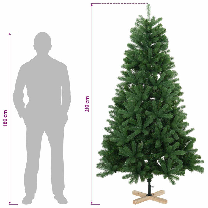 Brad de Crăciun artificial 210 cm 300 LED-uri Alb cald PVC WALTI